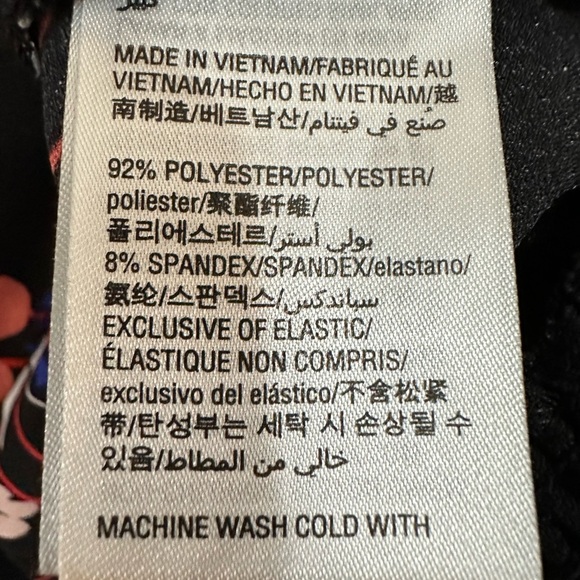 LADIES BLACK TOP WITH RED, BLUE & PINK FLOWERS & OPEN SLEEVES - Picture 3 of 3